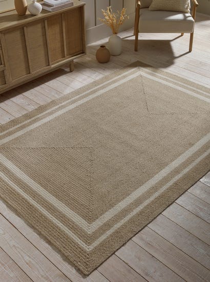 Agna Border Rug - Natural & Off White