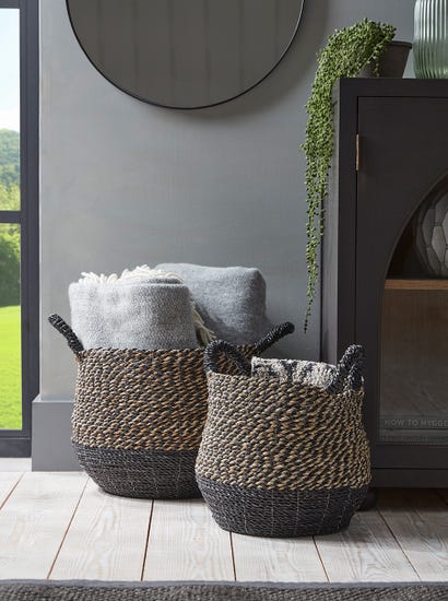 Two Black & Neutral Baskets