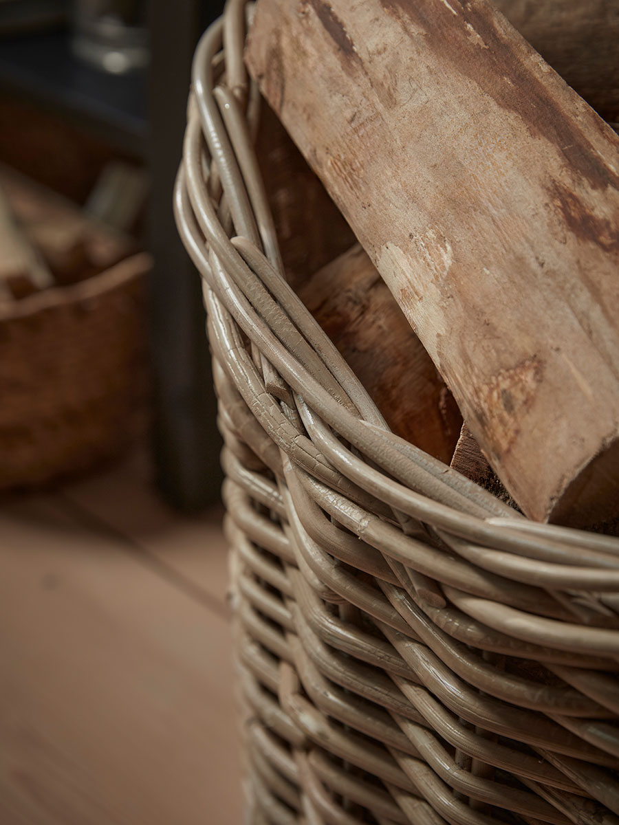 Product photograph of Curved Wicker Log Basket from Cox and Cox.