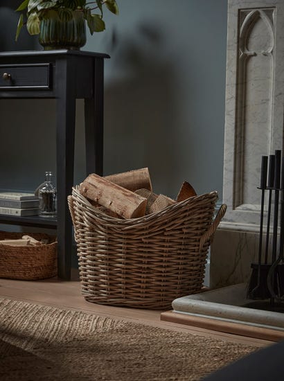 Curved Wicker Log Basket
