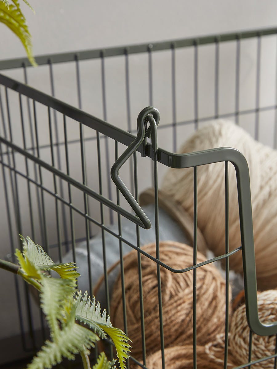 Product photograph of Olive Wire Storage Basket - Small from Cox and Cox.