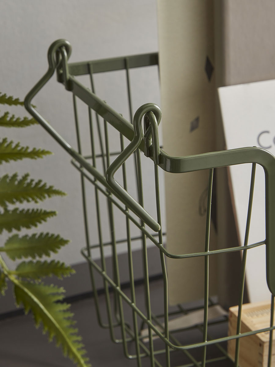 Product photograph of Olive Wire Storage Basket - Small from Cox and Cox.