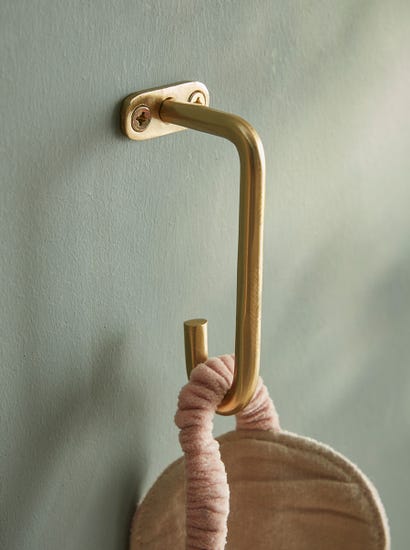 Hammered Brass Single Hook
