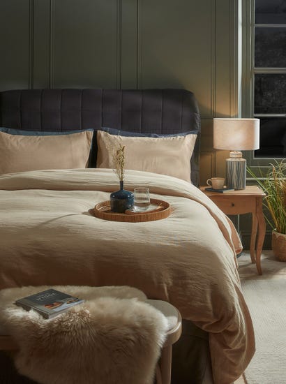 Luxury Linen King Duvet Cover - Barley