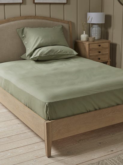 Cotton King Fitted Sheet- Eucalyptus