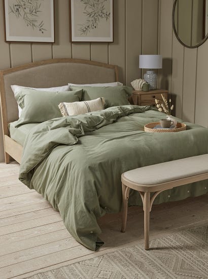 Cotton Duvet Cover Set - Eucalyptus