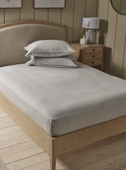 Cotton King Fitted Sheet- Pewter Grey