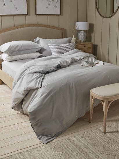 Cotton King Duvet Cover Set - Pewter Grey