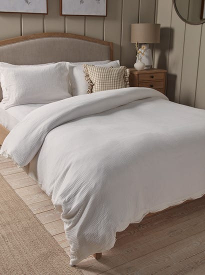Muslin King Duvet Cover Set - White