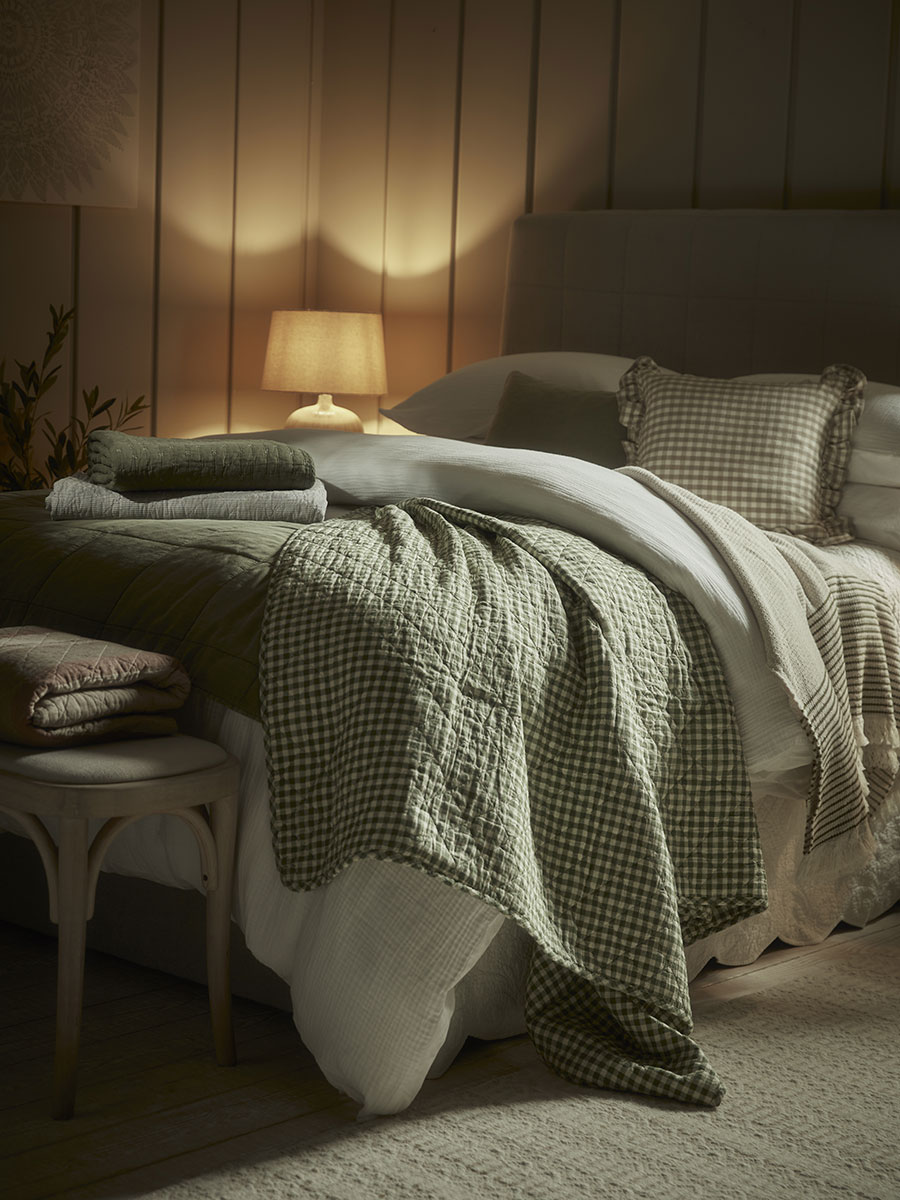 Product photograph of Bexly Quilted Throw from Cox and Cox.