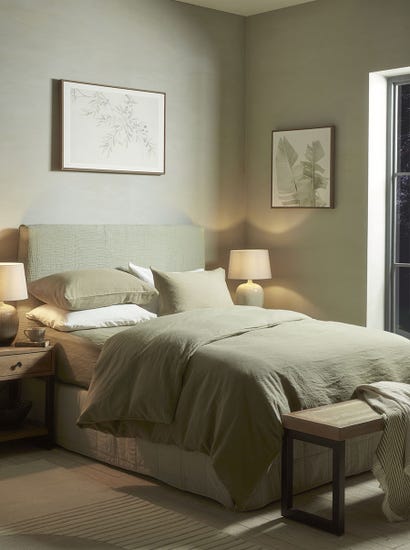 Luxury Linen King Duvet Cover - Olive Green