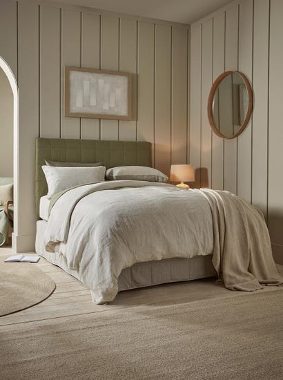 Luxury Linen King Duvet Cover - Striped