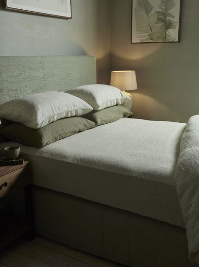 Luxury Linen King Fitted Sheet - Striped
