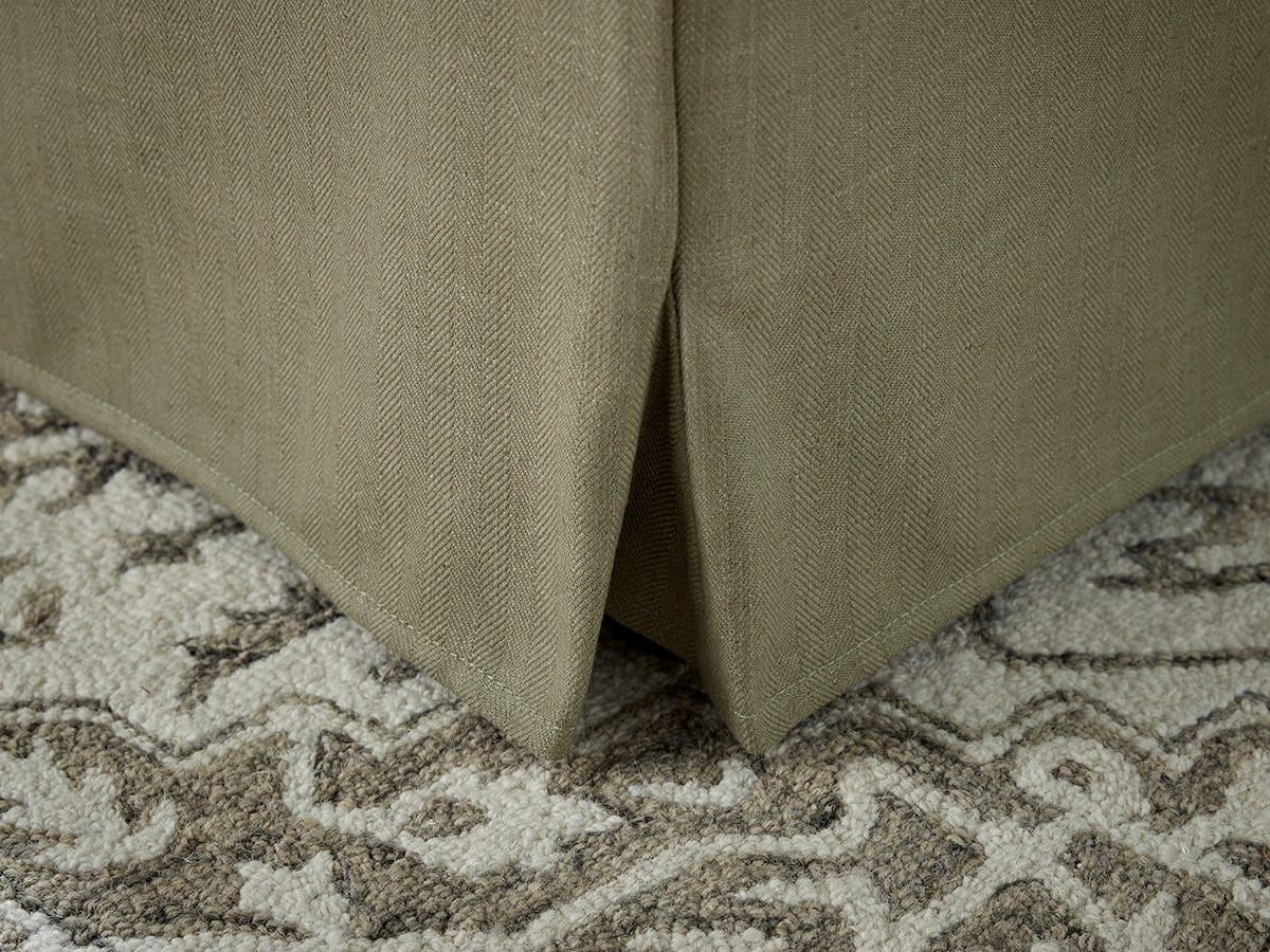 Product photograph of Loose Cover Coffee Table Ottoman Smoke Cotton Linen from Cox and Cox.