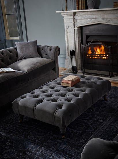 Buttoned Coffee Table Ottoman