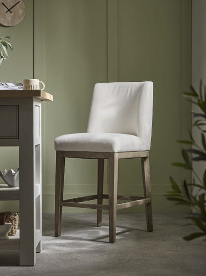Upholstered Bar Stool - Natural