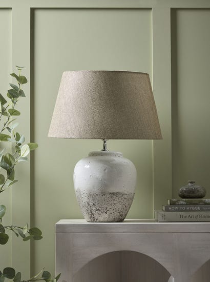 Dipped Glaze & Stone Table Lamp