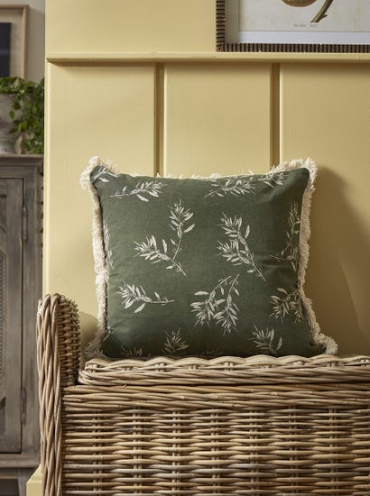 Olive Print Cushion - Olive