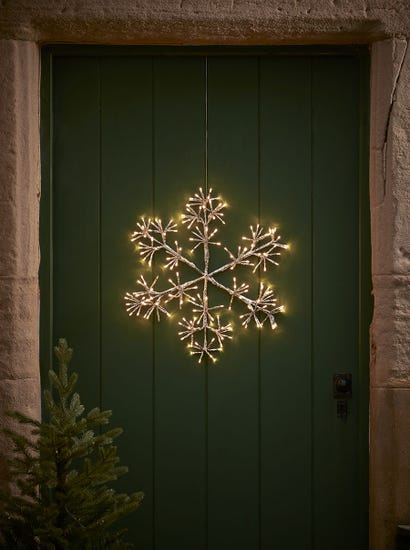 Indoor Outdoor Light Up Silver Snowflake