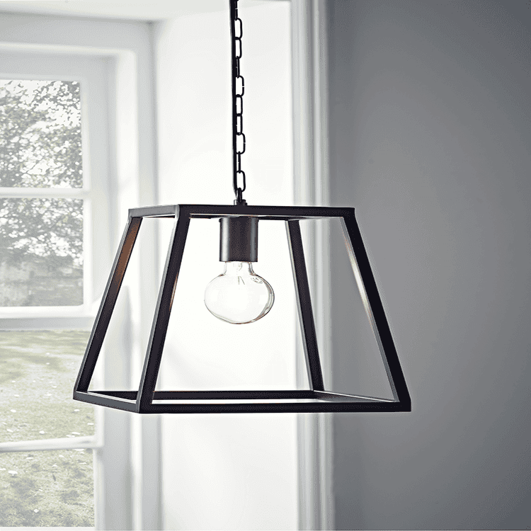 Metal Trapeze Pendant Black