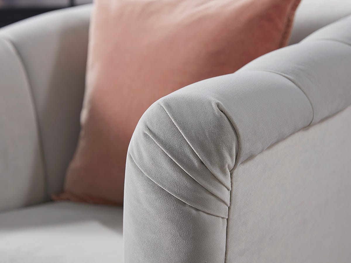 Product photograph of Kemi Armchair Ochre Cotton Linen from Cox and Cox.