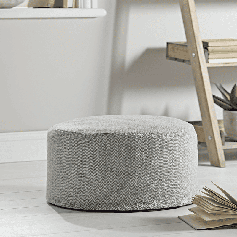 Grey wool pouffe hotsell