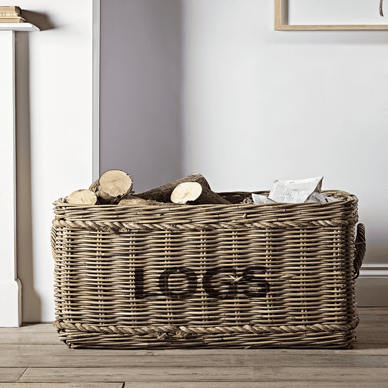 Large Rattan Log Basket