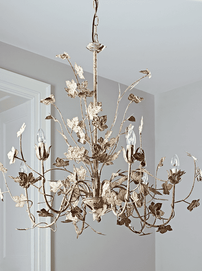 Antique White Leaves Chandelier