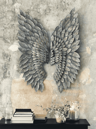 Greywashed Gilt Metal Angel Wings