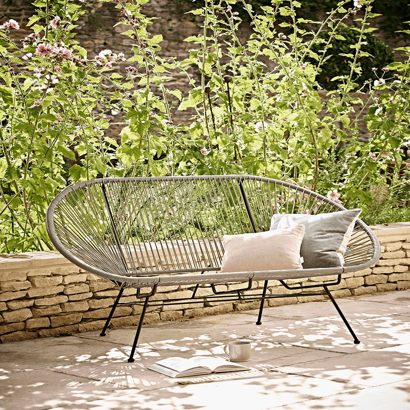 Grey bench garden best sale