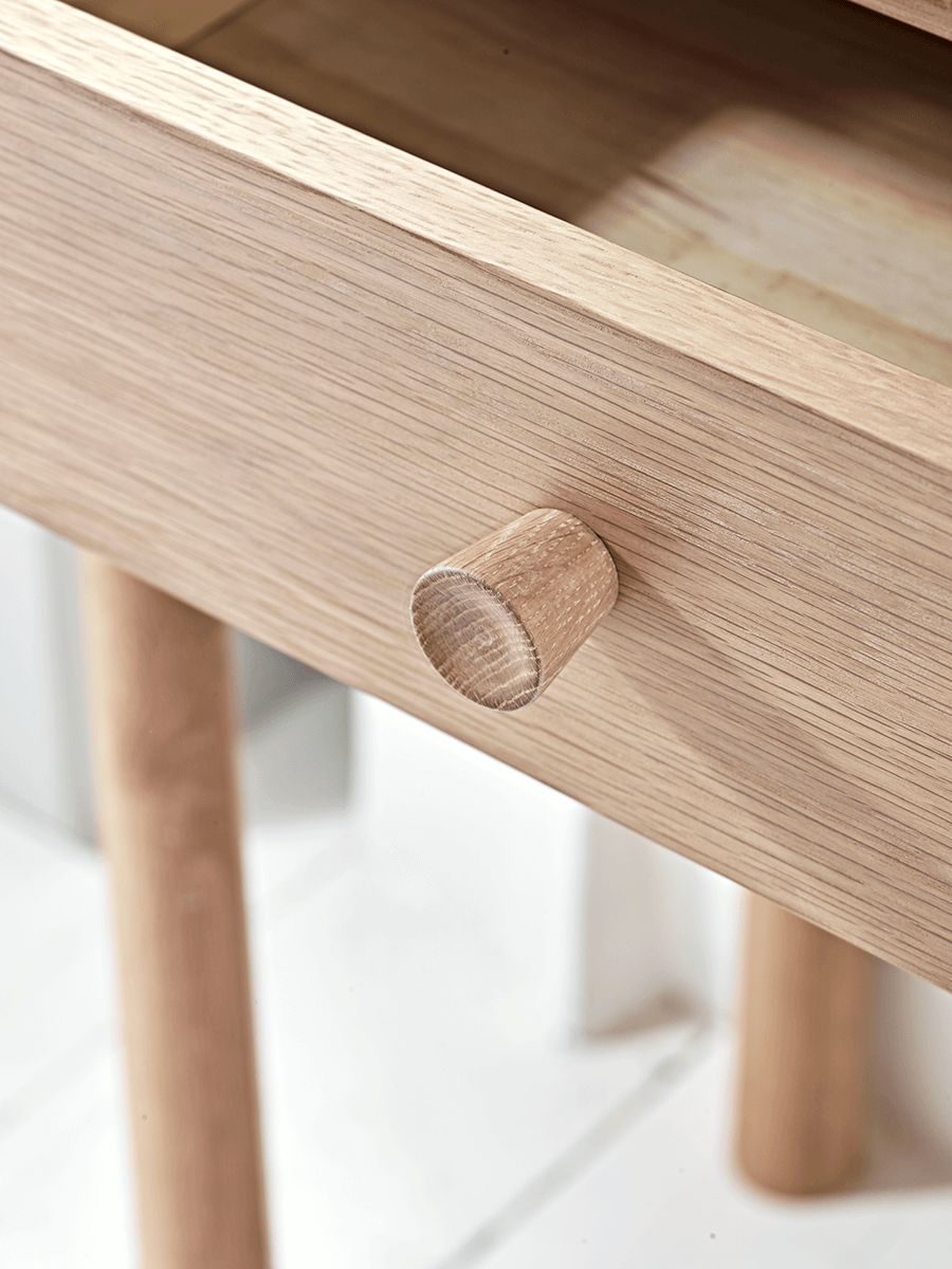 Product photograph of Bergen Oak Dressing Table - Natural from Cox and Cox.