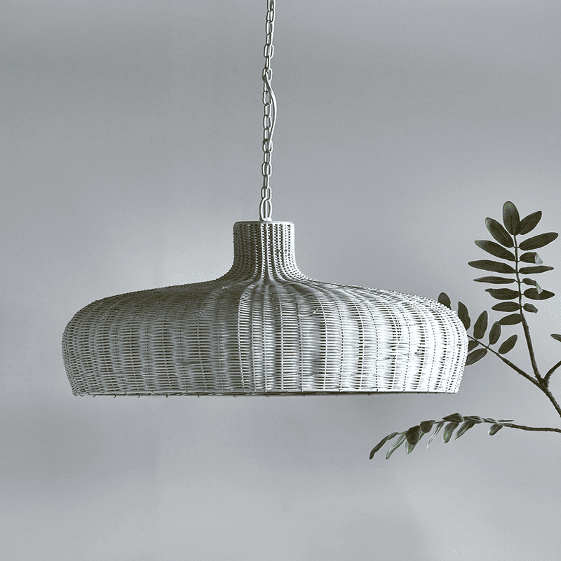 Grey wicker lamp hot sale shade