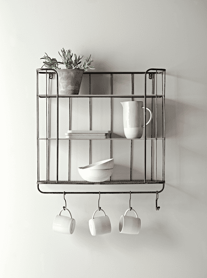 Industrial Shelf with Hooks - Large