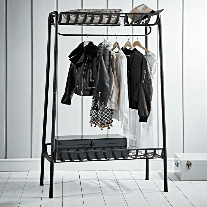 Black industrial clothes rail discount