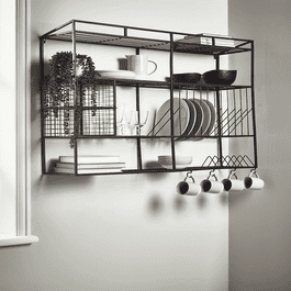 Industrial style shop iron wall unit