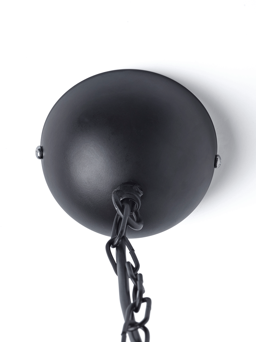 Product photograph of Metal Trapeze Pendant - Black from Cox and Cox.