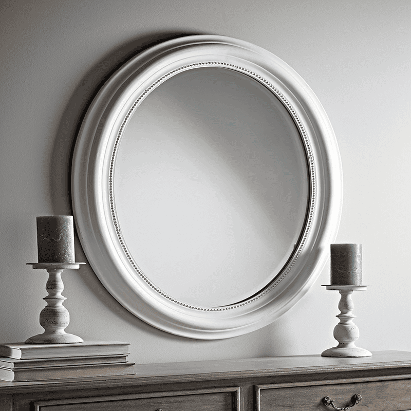White sales oval mirror