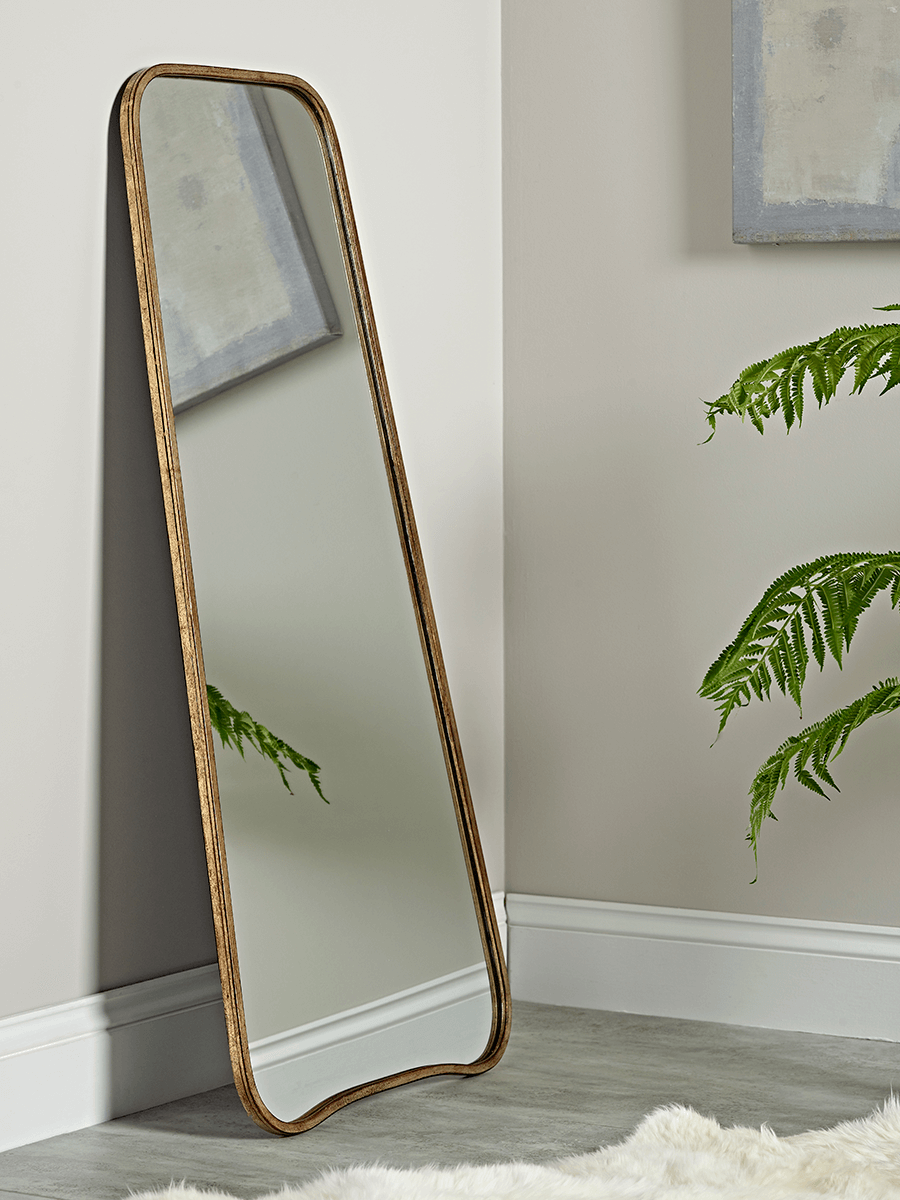 Product photograph of Bowen Full Length Mirror - Brass from Cox and Cox