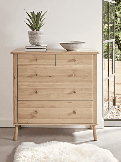 Bergen Oak Chest Of Drawers - Natural