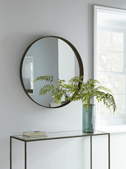 Round Burnished Frame Mirror