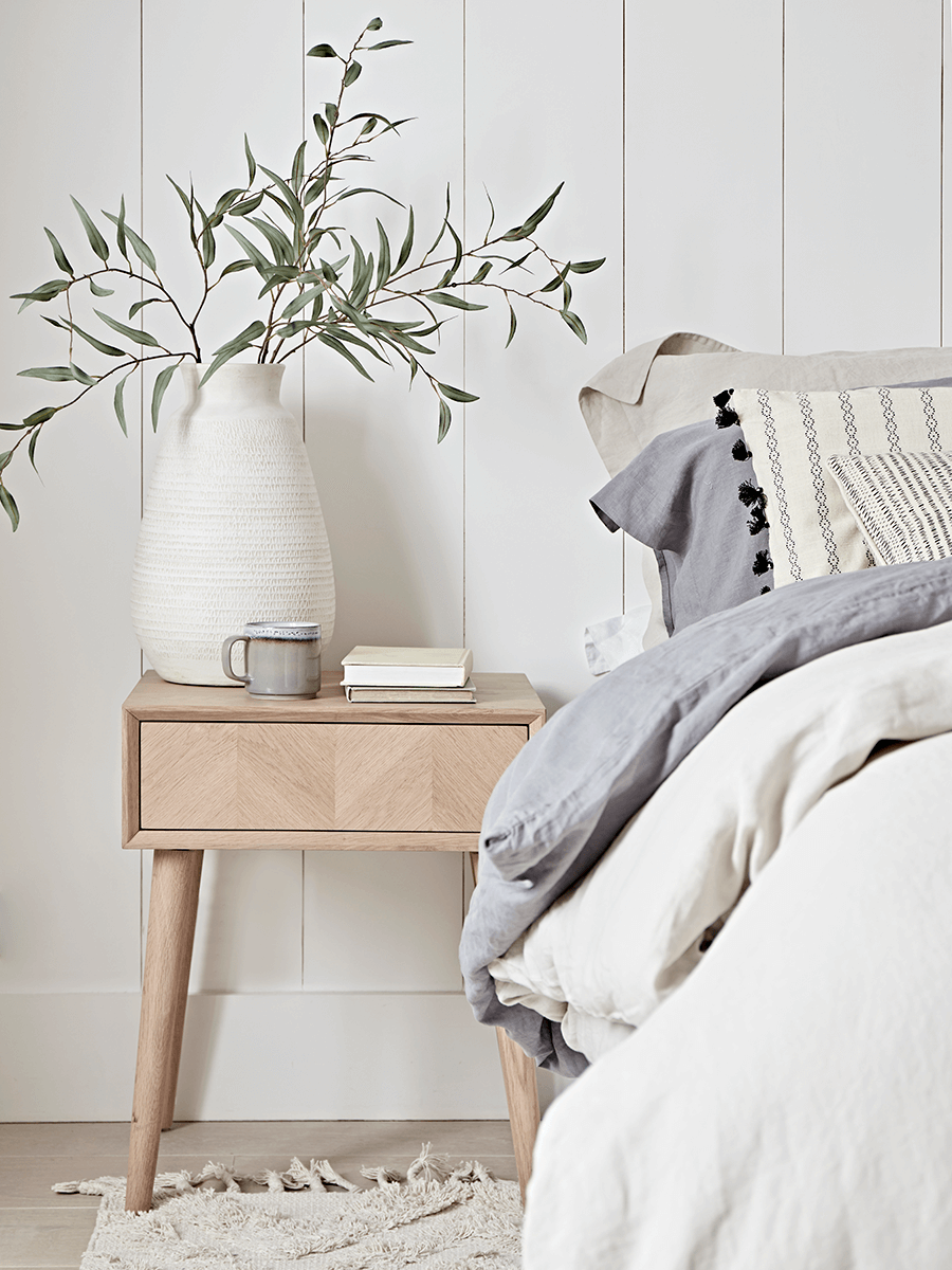 Chevron Oak Side Table