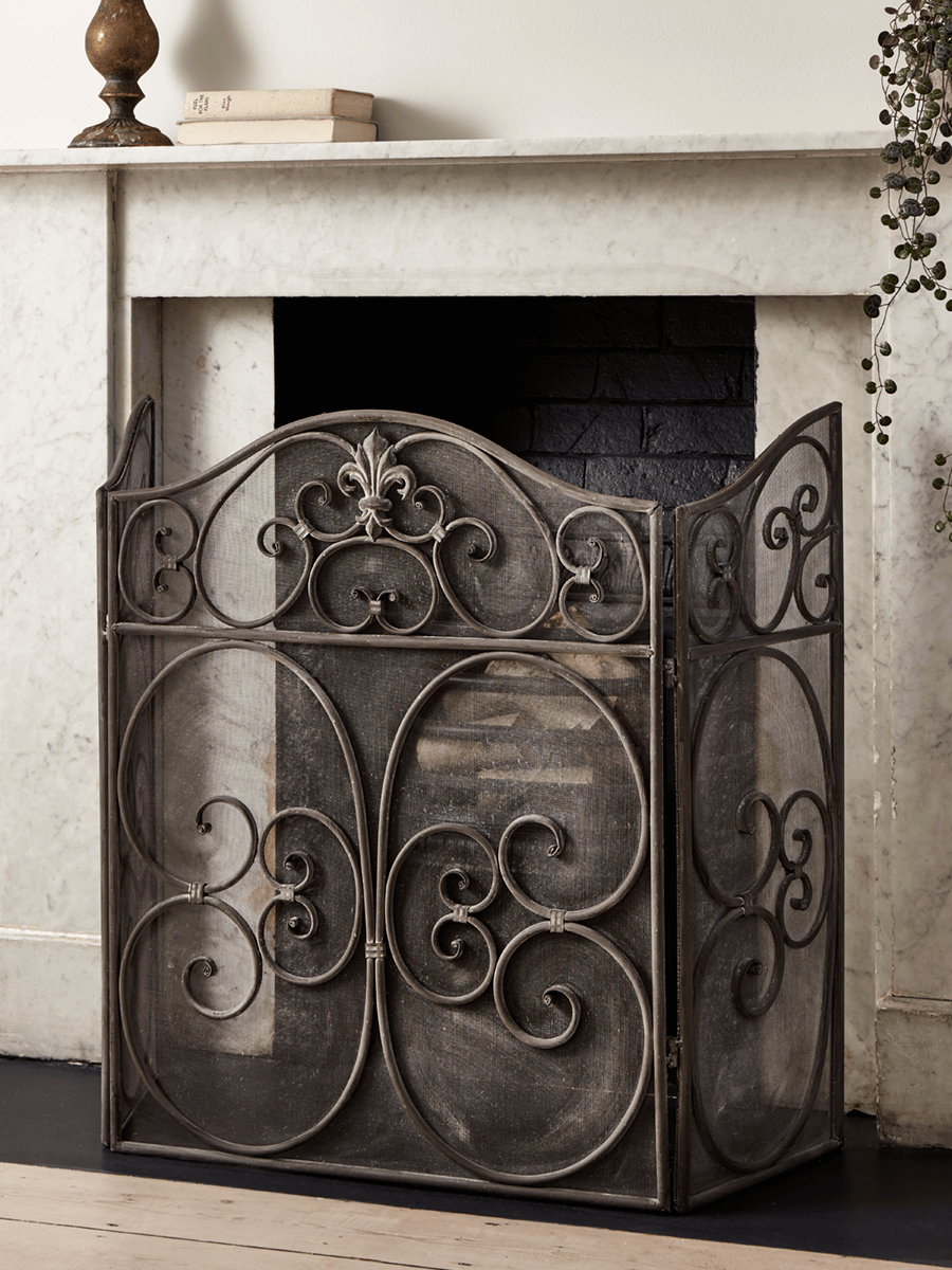 

Grey Metal Fire Screen