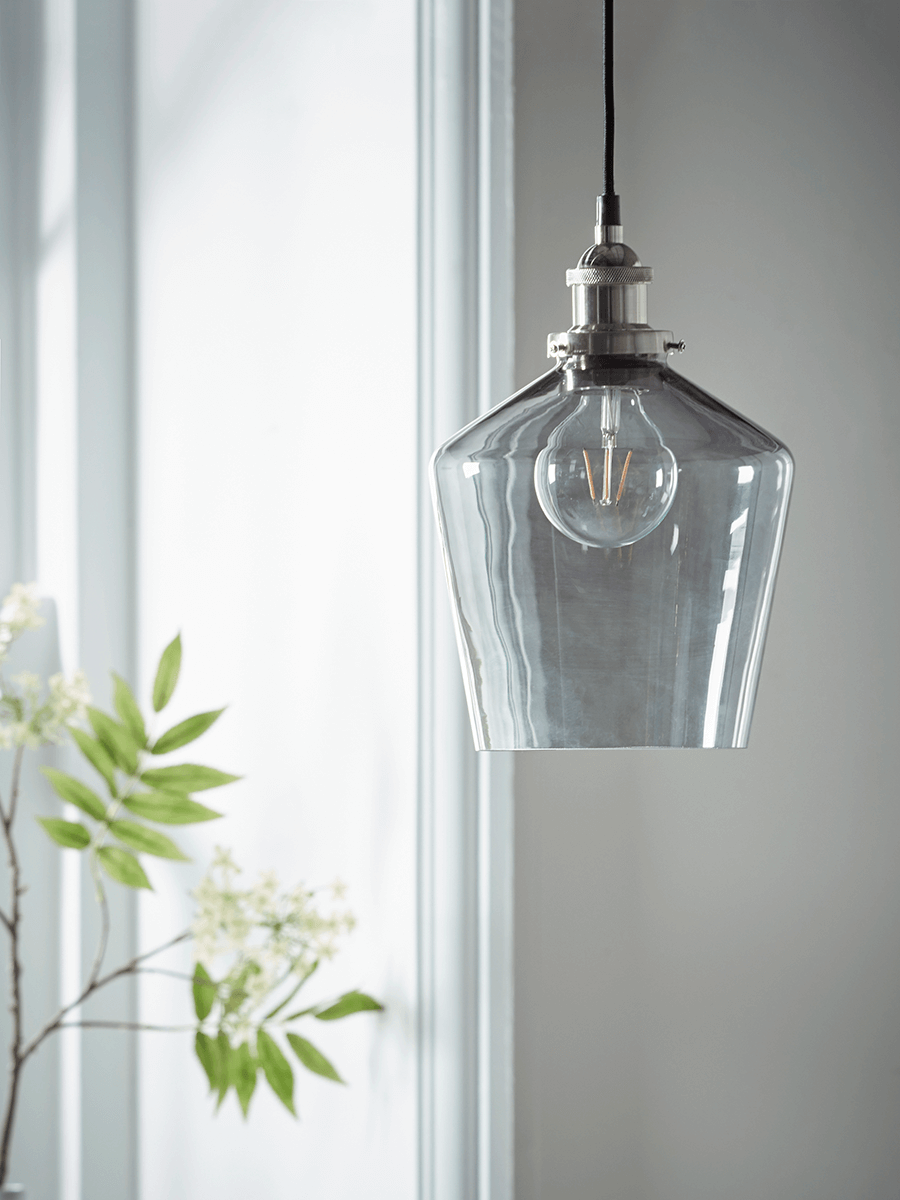 Product photograph of Grey Glass Pendant from Cox and Cox