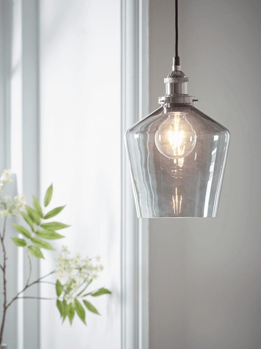 Product photograph of Grey Glass Pendant from Cox and Cox.