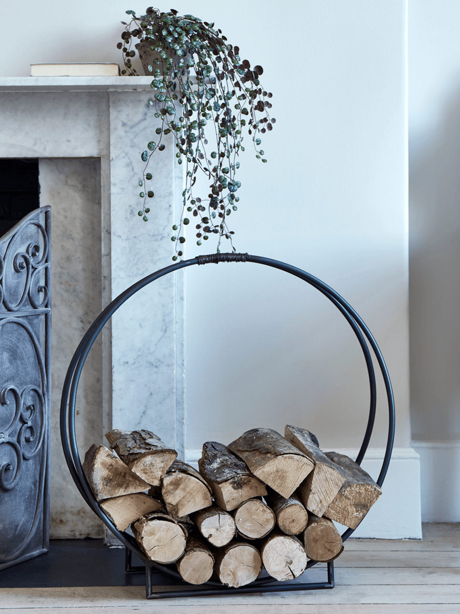 Round Iron Log Holder