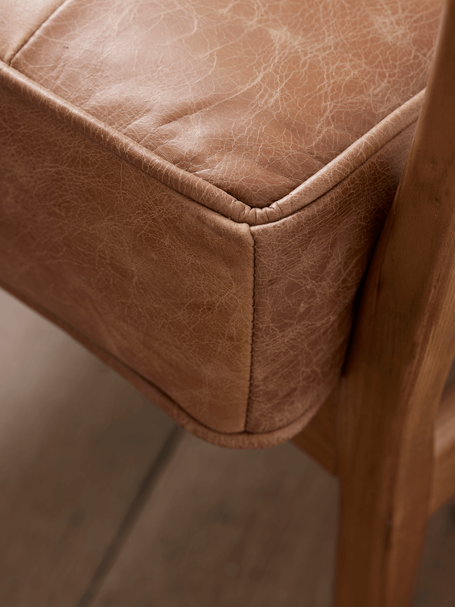 Product photograph of Mid Century Armchair - Leather from Cox and Cox.