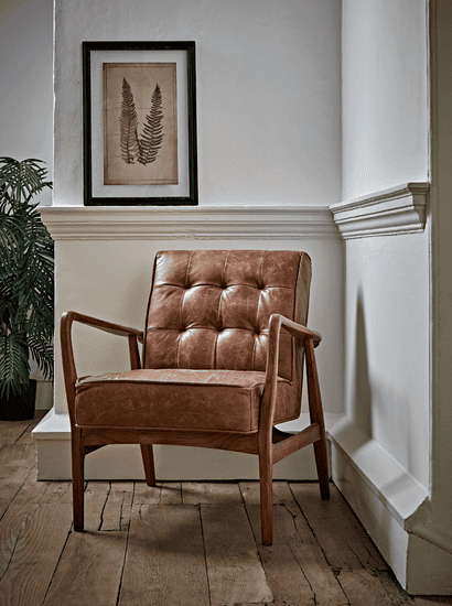Mid Century Armchair - Leather