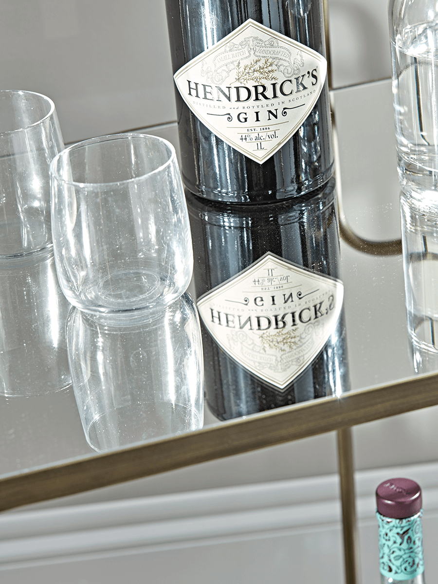 Mirrored Drinks Trolley