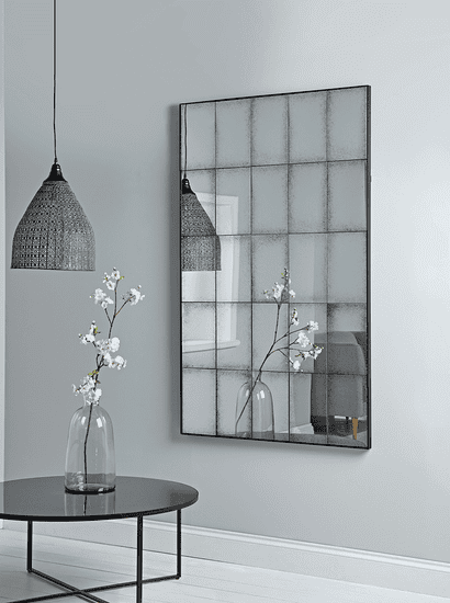 Aged Glass Panel Mirror