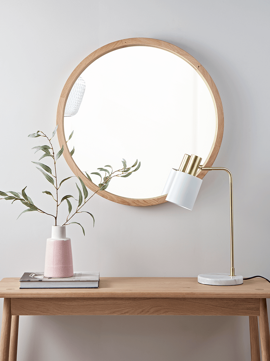 Round Oak Mirror